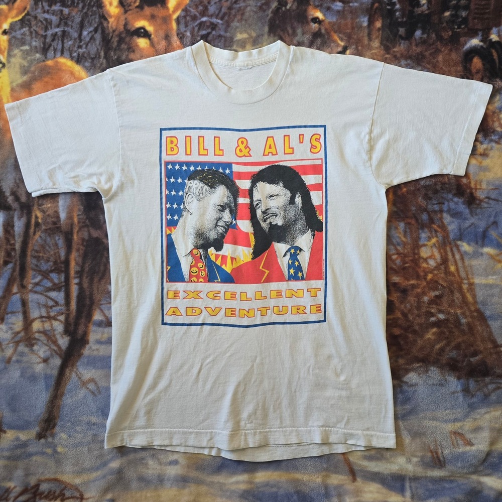 VTG Clinton / Gore Teds Excellent Adventure Movie Promo Single Stitch Tee Large